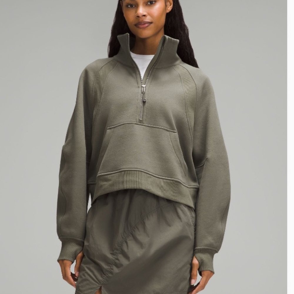 Scuba Oversized Funnel Neck Half Zip Scuba